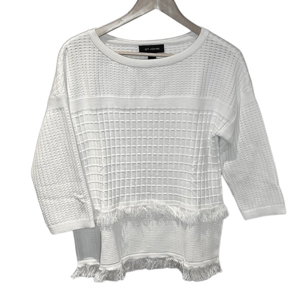 St John Fringe Sweater White Size Small NWOT‎ - Picture 1 of 5